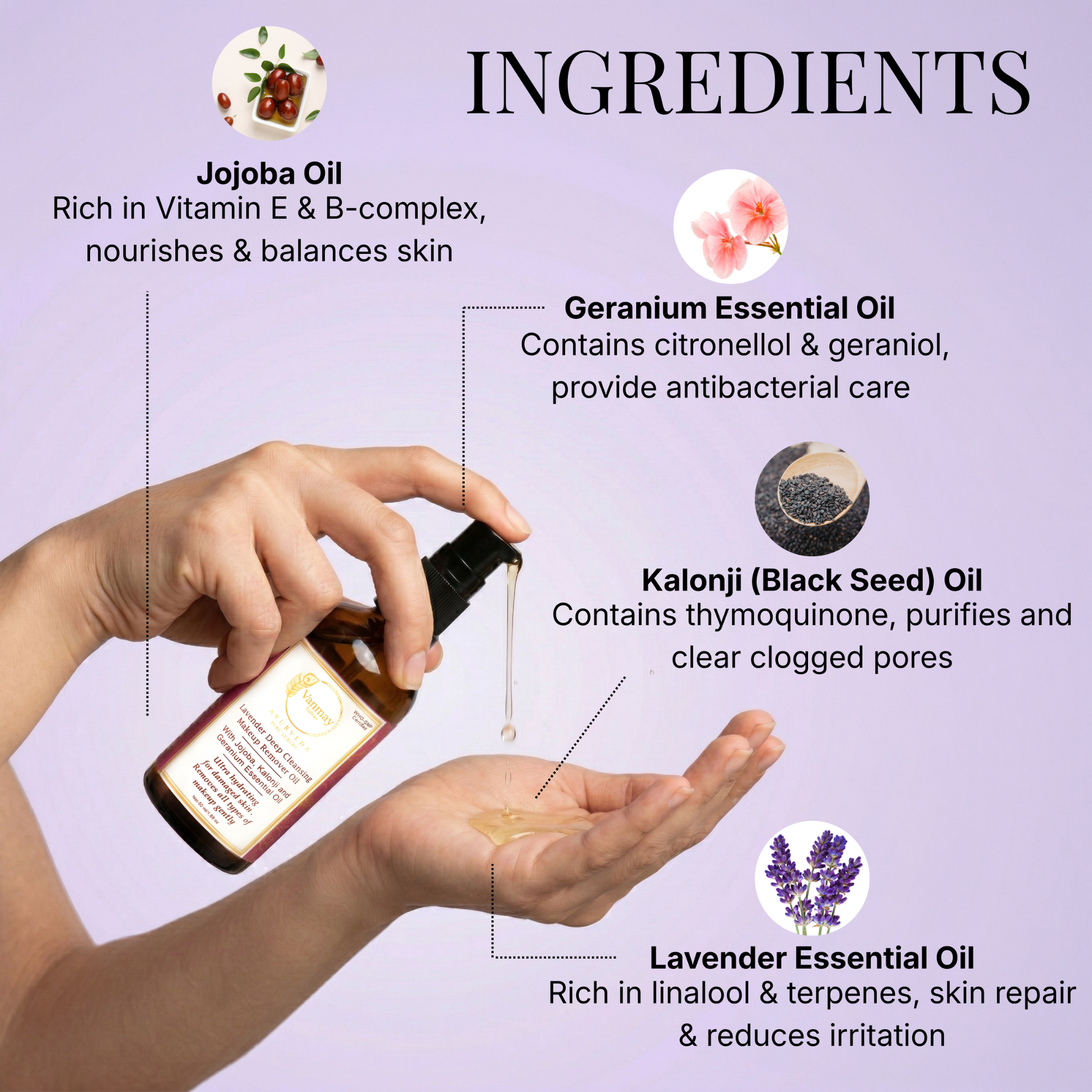 Image of Lavender Deep Cleansing Makeup Remover Oil - A complete skincare ritual
