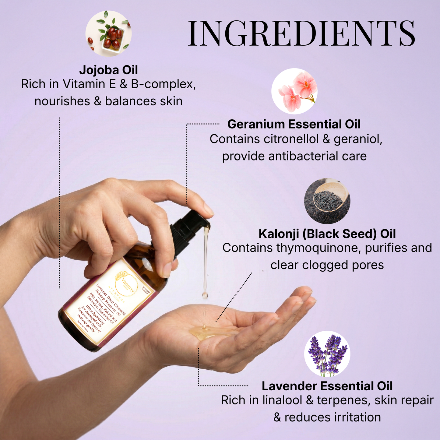 Lavender Deep Cleansing Makeup Remover Oil - A complete skincare ritual