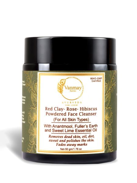 Image of Red Clay-Rose-Hibiscus - POWDERED FACE CLEANSER