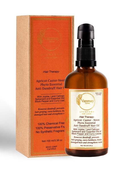 Image of APRICOT-CASTOR-NEEM PHYTO ESSENTIAL - ANTI DANDRUFF HAIR OIL