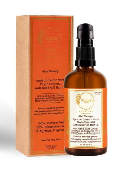 APRICOT-CASTOR-NEEM PHYTO ESSENTIAL - ANTI DANDRUFF HAIR OIL - HAIR TREATMENT