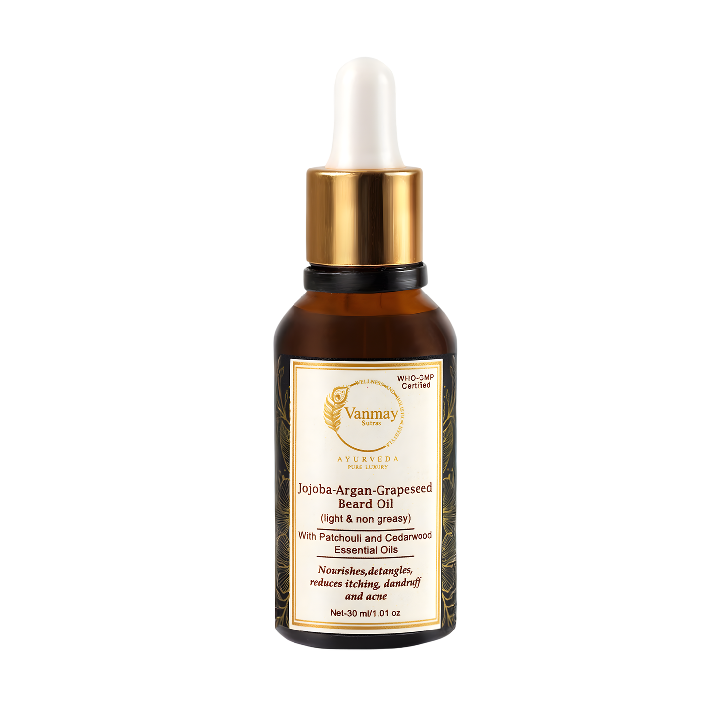 Best Ayurvedic Beard Growth Oil with Jojoba, Argan & Grapeseed to fight itch & dandruff