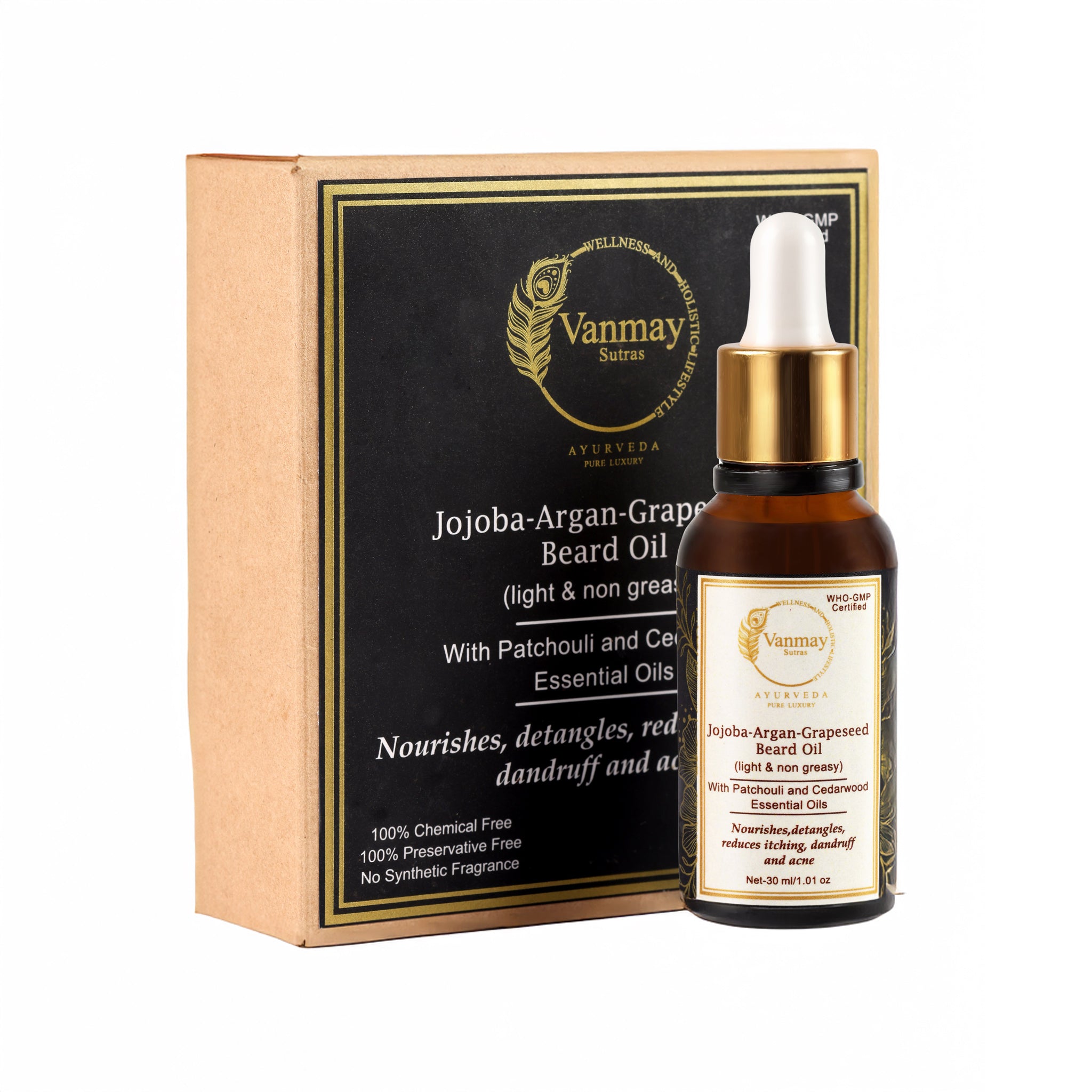 Image of JOJOBA-ARGAN-GRAPESEED - BEARD OIL