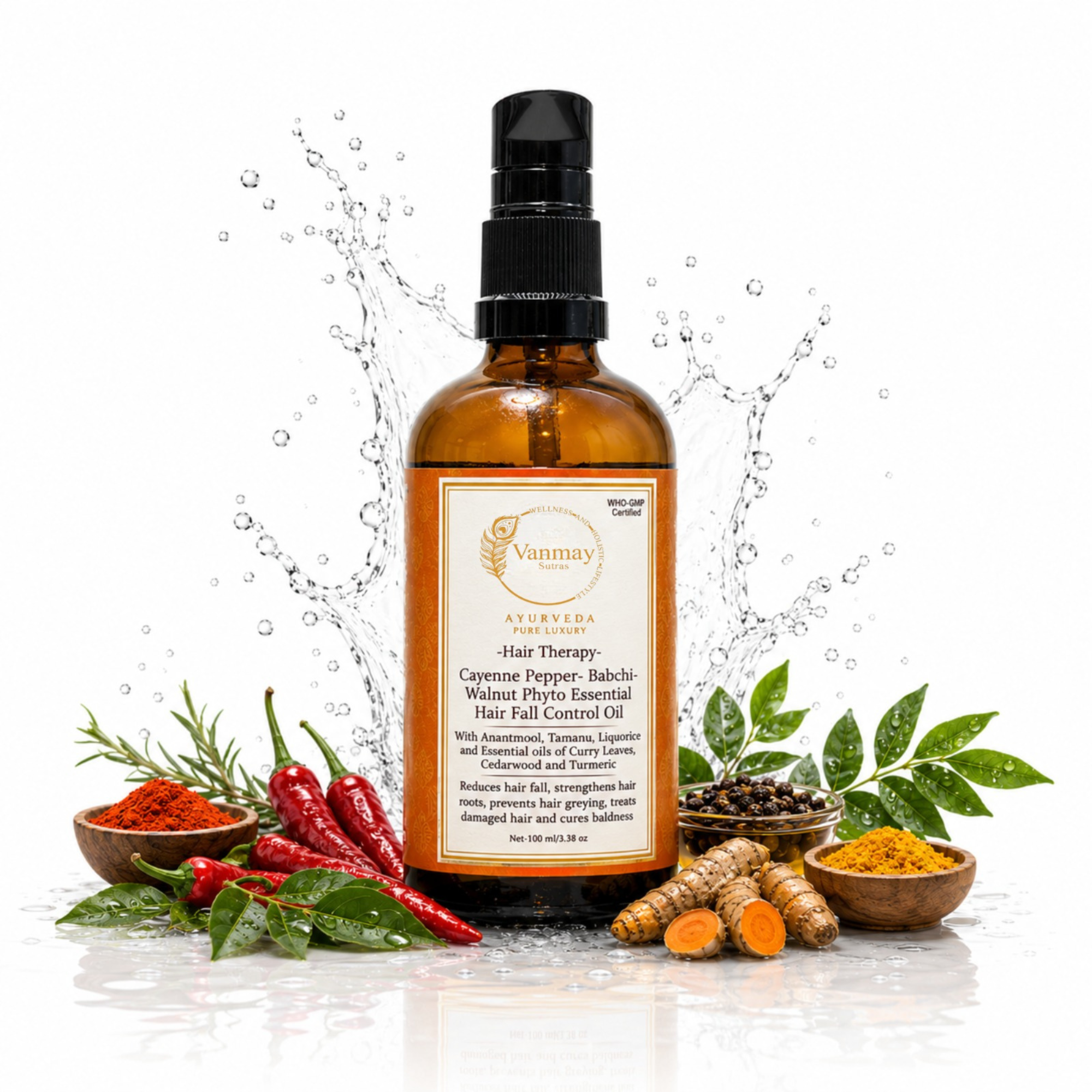 Image of Best Hair fall  Control oil for regrowth with Babchi, Walnut & Pepper Extracts