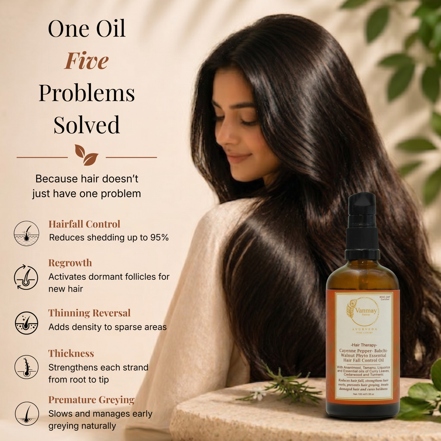 Best Hair fall  Control oil for regrowth with Babchi, Walnut & Pepper Extracts