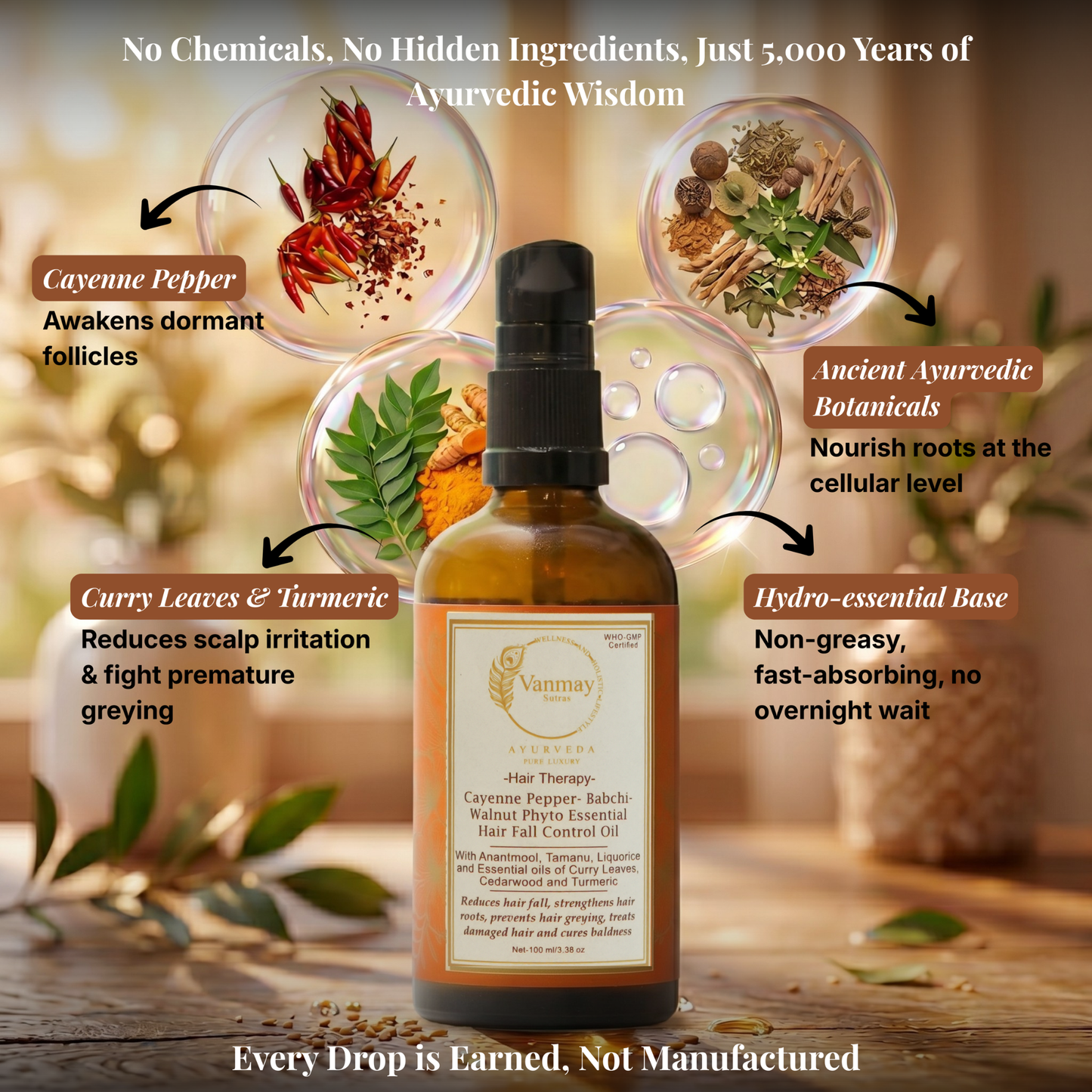 Best Hair fall  Control oil for regrowth with Babchi, Walnut & Pepper Extracts