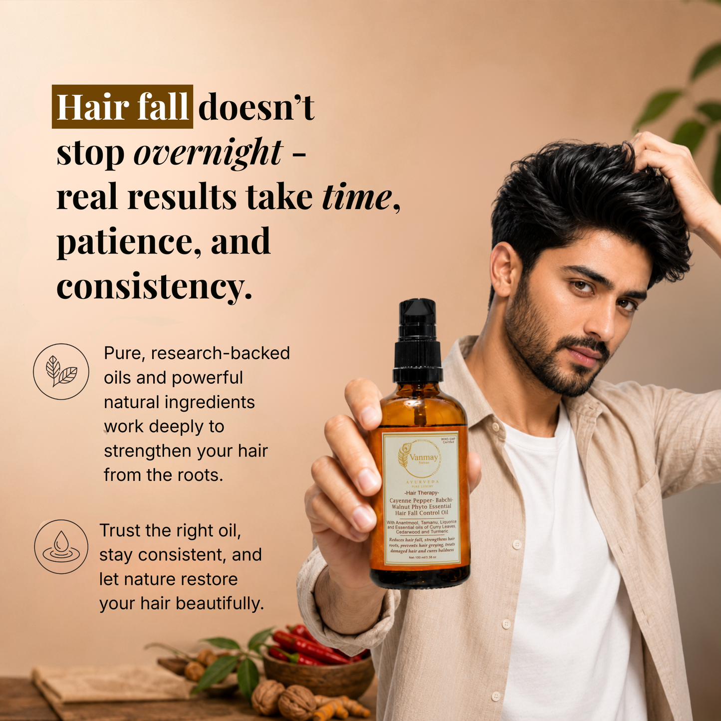 Best Hair fall  Control oil for regrowth with Babchi, Walnut & Pepper Extracts