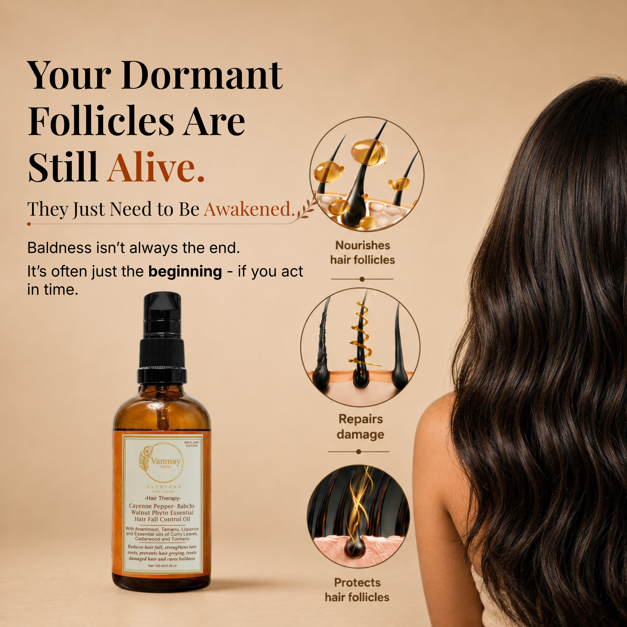 Image of Best Hair fall  Control oil for regrowth with Babchi, Walnut & Pepper Extracts