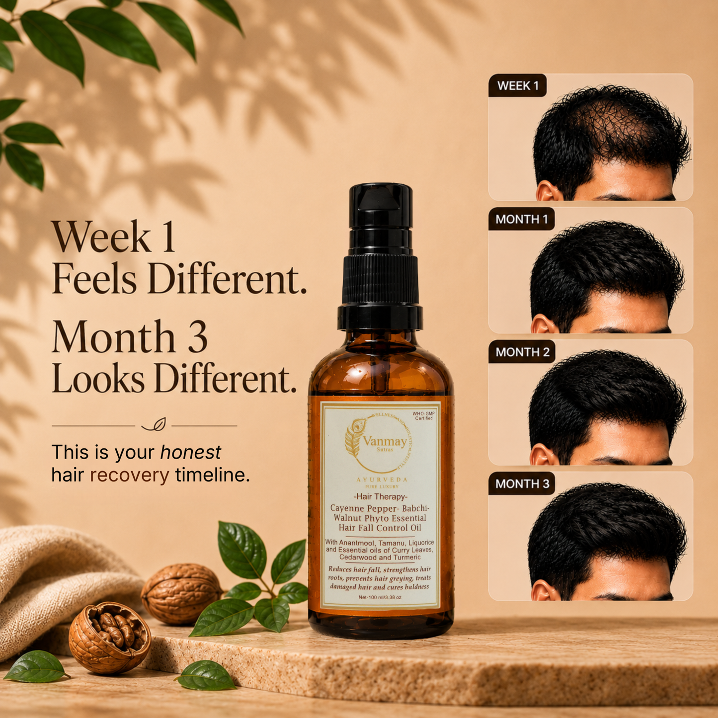 Best Hair fall  Control oil for regrowth with Babchi, Walnut & Pepper Extracts
