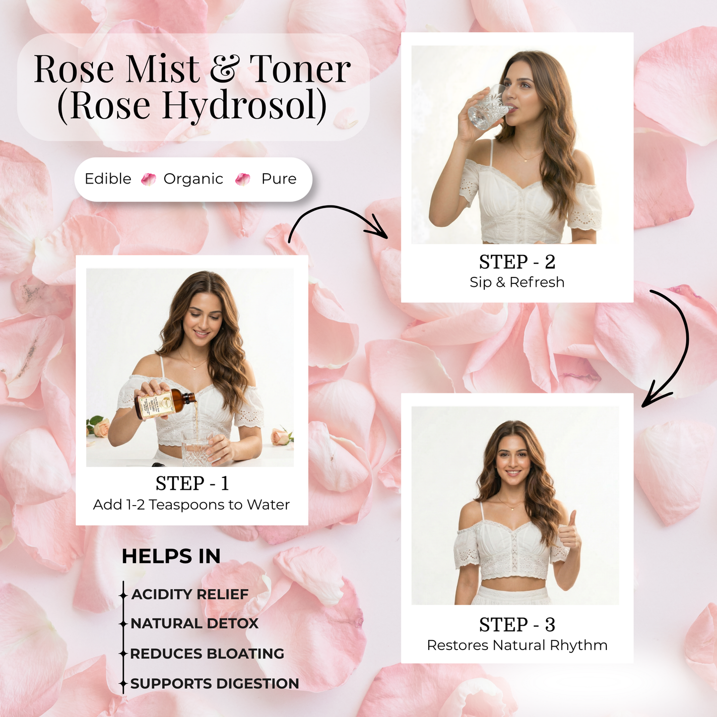 ROSE MIST & TONER -  EDIBLE | ORGANIC| PURE