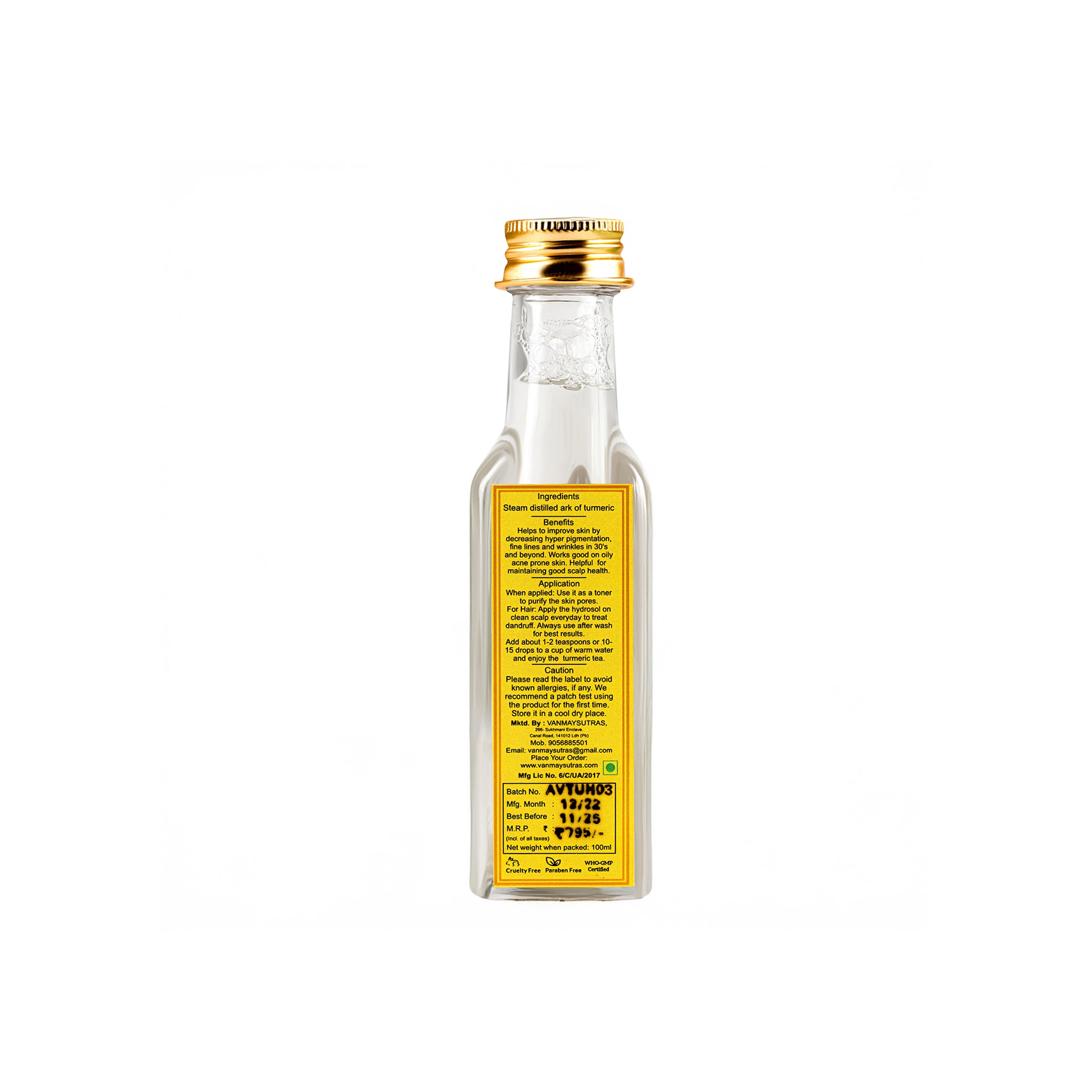 Image of Steam Distilled Hydrosol - TURMERIC ARK