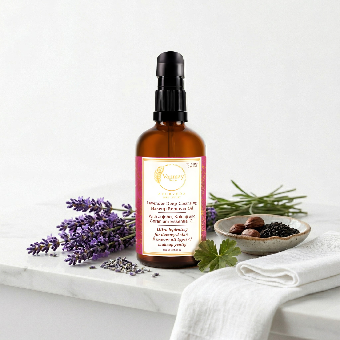 Lavender Deep Cleansing Makeup Remover Oil - A complete skincare ritual