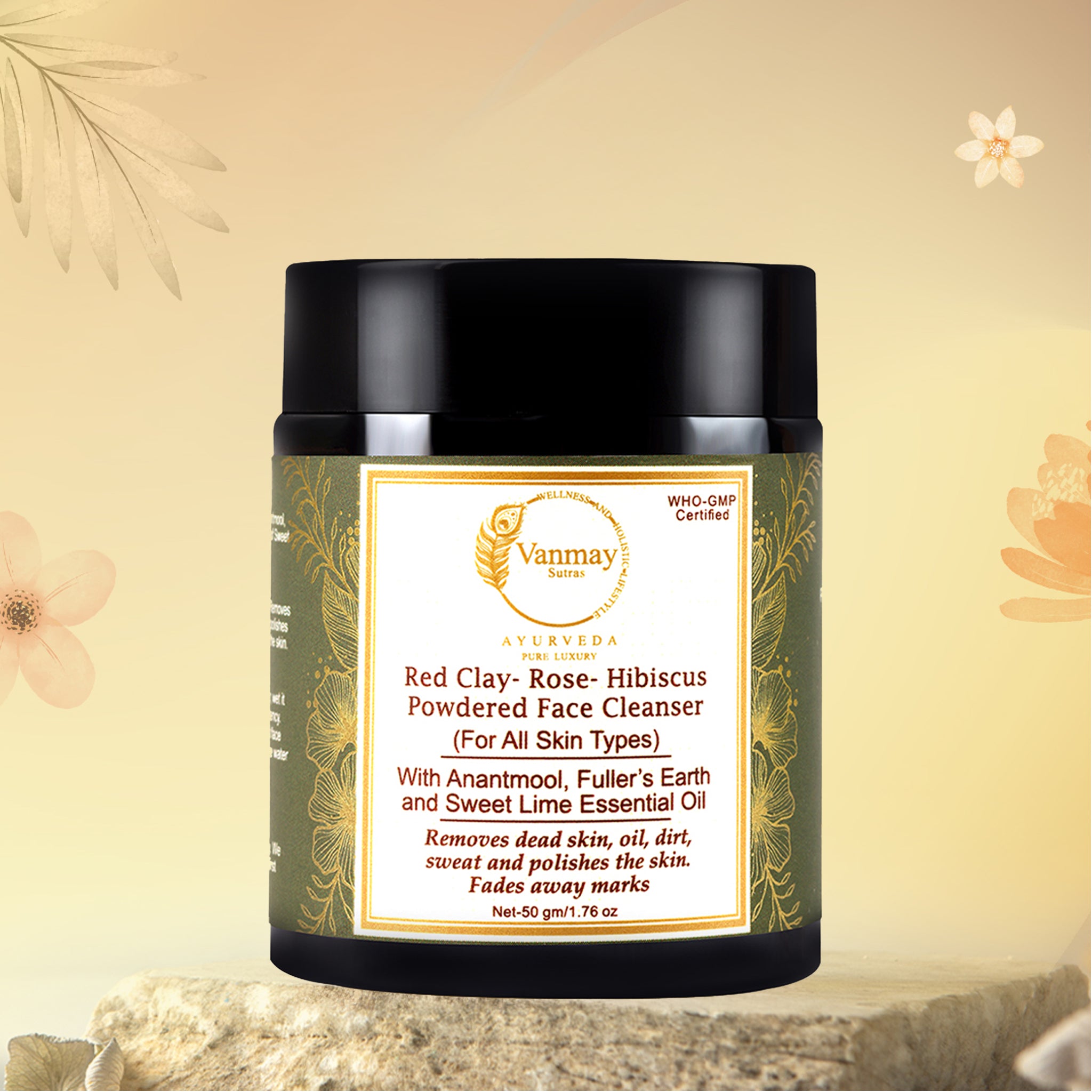 Image of Red Clay-Rose-Hibiscus - POWDERED FACE CLEANSER