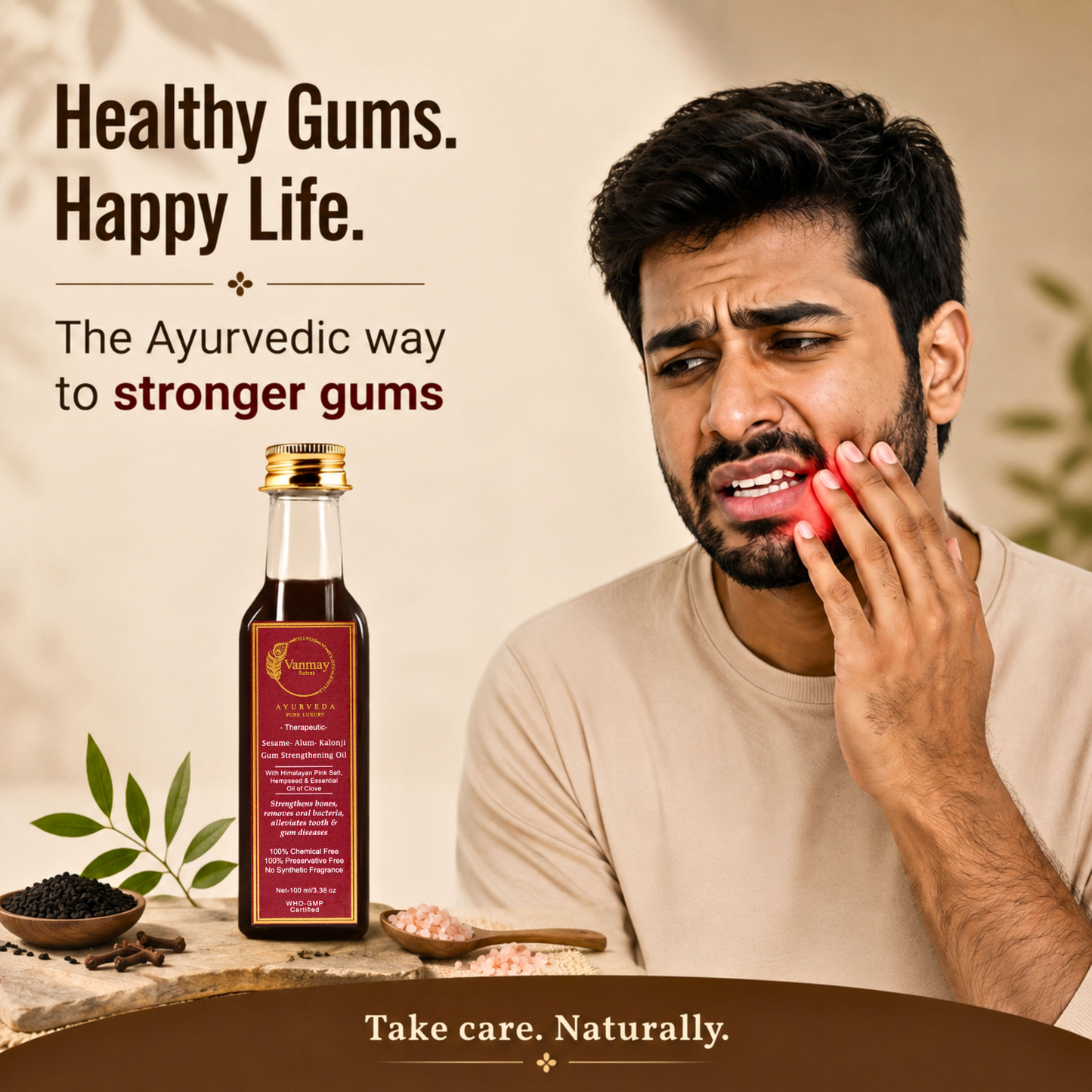 SESAME-ALUM-KALONJI - GUM STRENGTHENING OIL