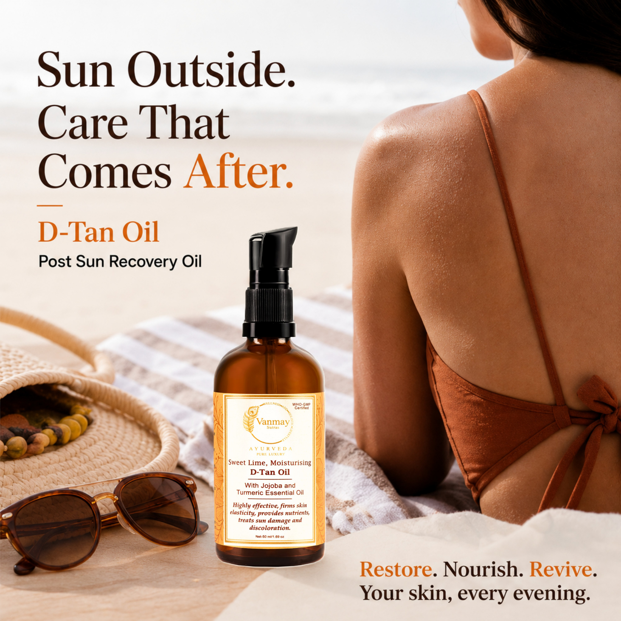 Image of Sweet Lime Moisturising De-tan Oil- Repairs sun damage & revive natural glow