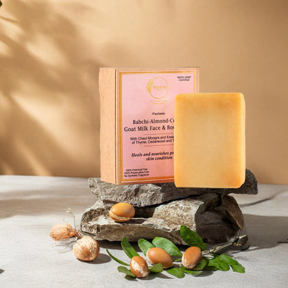 Psoriasis/Eczema Goat Milk Soap with babchi, almond & cocoa