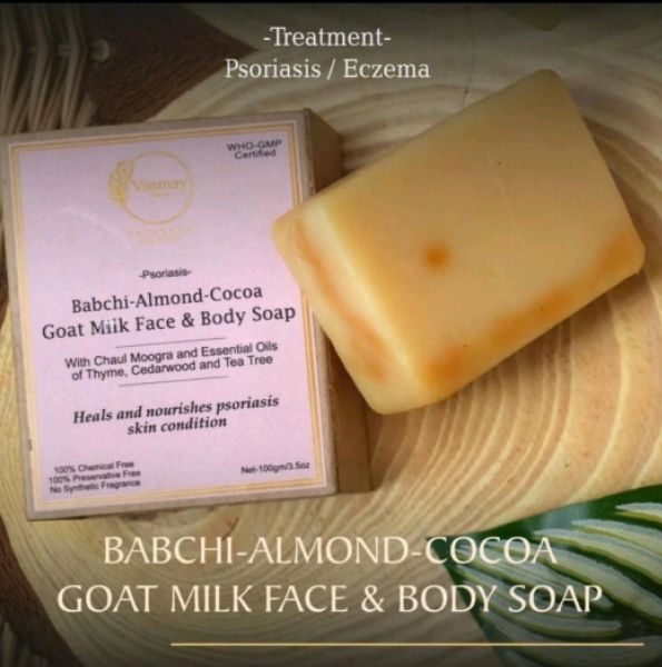 BABCHI-ALMOND-COCOA - GOAT MILK FACE & BODY SOAP - PSORIASIS