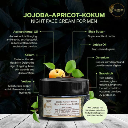 Jojoba-Apricot-Kokum - NIGHT FACE CREAM FOR MEN